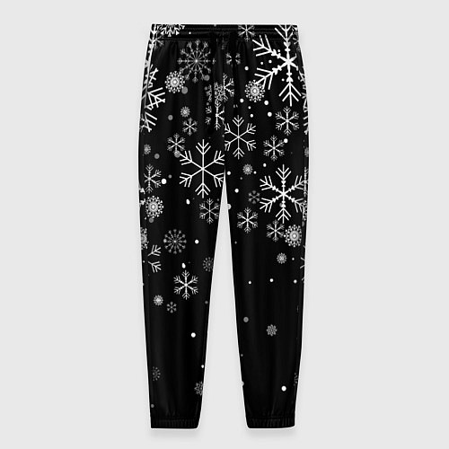 Мужские брюки Снежинки - С Новый год / 3D-принт – фото 1