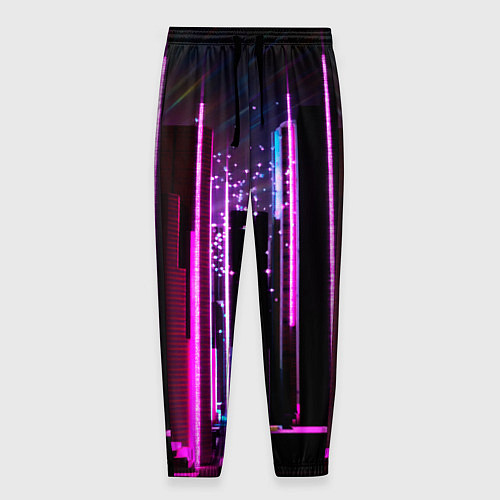 Мужские брюки Ночной город в киберпанке / 3D-принт – фото 1