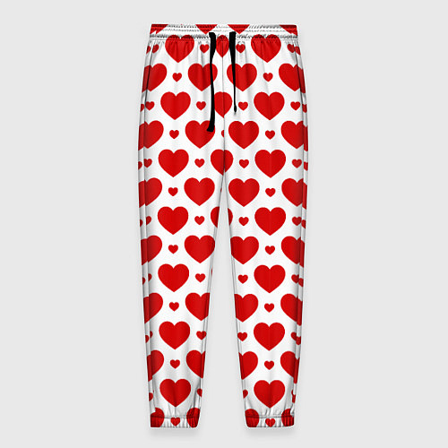 Мужские брюки Сердечки - любовь / 3D-принт – фото 1