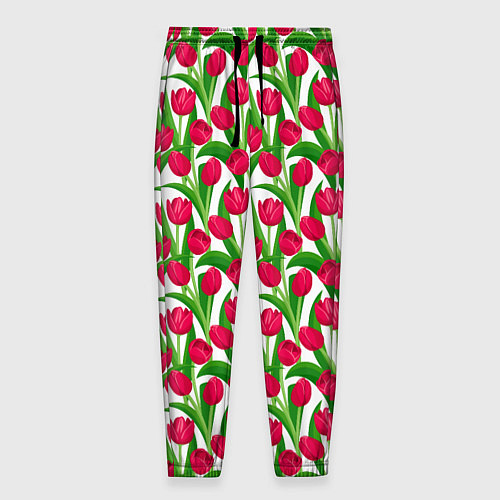 Мужские брюки Весенние Тюльпаны / 3D-принт – фото 1