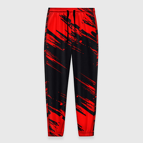 Мужские брюки Красная краска брызги / 3D-принт – фото 1
