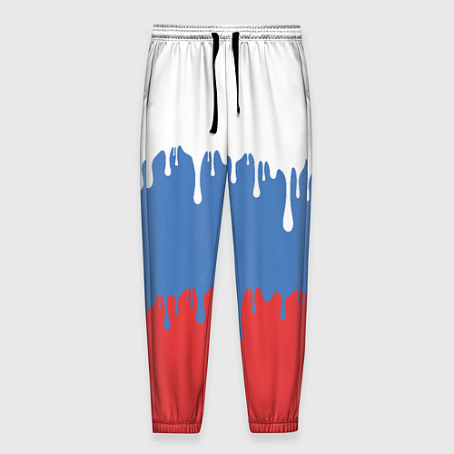Мужские брюки Флаг России потёки / 3D-принт – фото 1