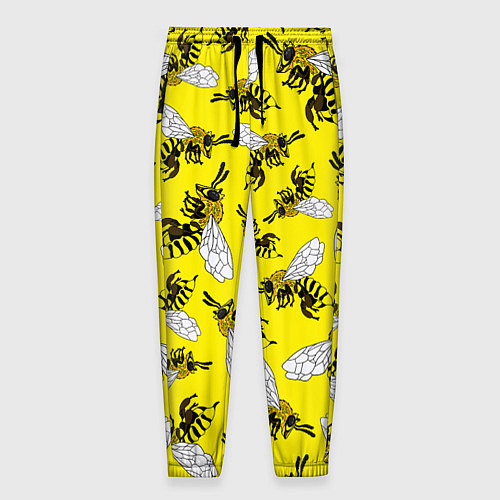 Мужские брюки Пчелы на желтом / 3D-принт – фото 1