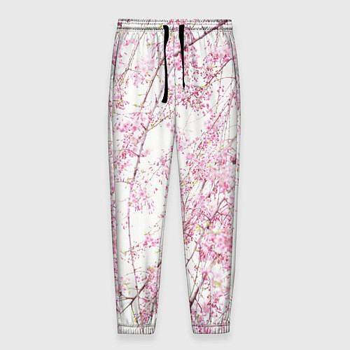 Мужские брюки Розовое цветение / 3D-принт – фото 1