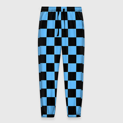 Мужские брюки Шахматная доска Синяя / 3D-принт – фото 1