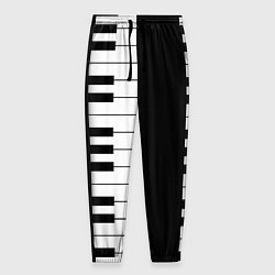 Брюки на резинке мужские Черно-Белое Пианино Piano, цвет: 3D-принт