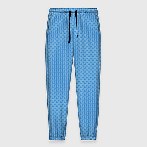 Мужские брюки Вязаный узор голубого цвета / 3D-принт – фото 1