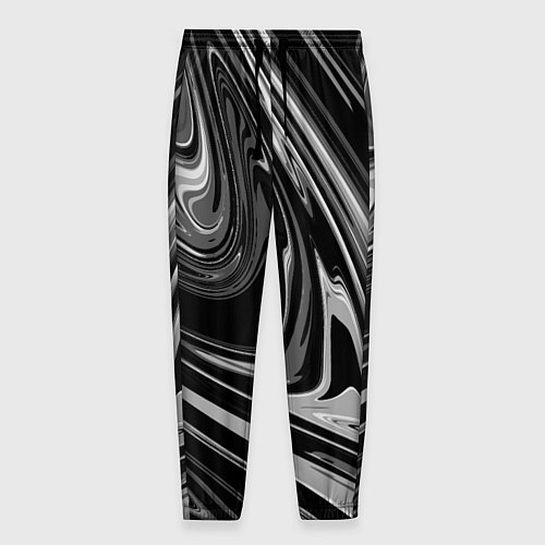 Мужские брюки Черно-белый мрамор / 3D-принт – фото 1