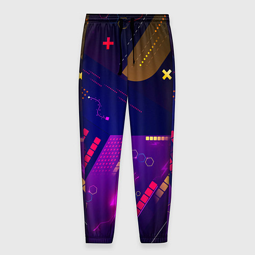 Мужские брюки Cyber neon pattern Vanguard / 3D-принт – фото 1