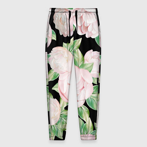 Мужские брюки Цветы Нарисованные Пионы / 3D-принт – фото 1