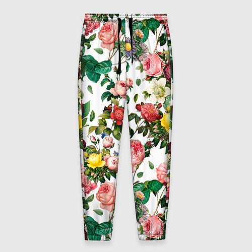 Мужские брюки Узор из летних роз Summer Roses Pattern / 3D-принт – фото 1