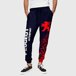 Брюки на резинке мужские ПЕЖО Autosport Следы Шин, цвет: 3D-принт — фото 2