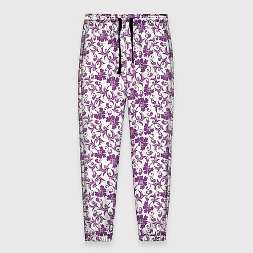 Мужские брюки Фиолетовая гжель / 3D-принт – фото 1
