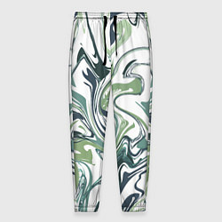 Мужские брюки Зеленый мрамор Абстрактный узор с прожилками и раз