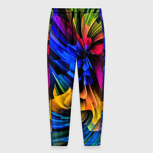 Мужские брюки Абстрактная неоновая композиция Abstract neon comp / 3D-принт – фото 1