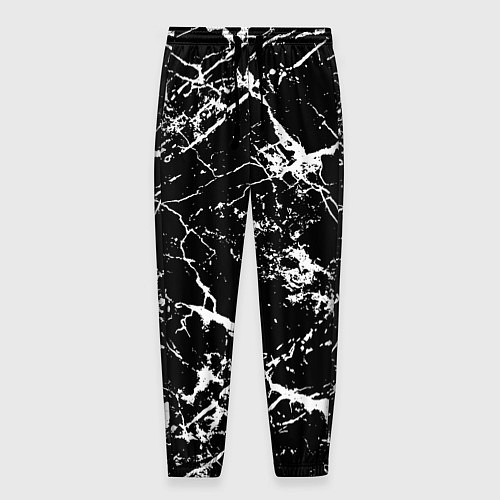 Мужские брюки Текстура чёрного мрамора Texture of black marble / 3D-принт – фото 1