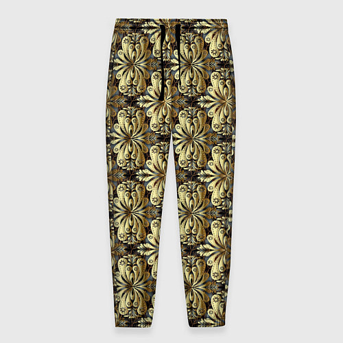 Мужские брюки Золотые узоры Gold / 3D-принт – фото 1