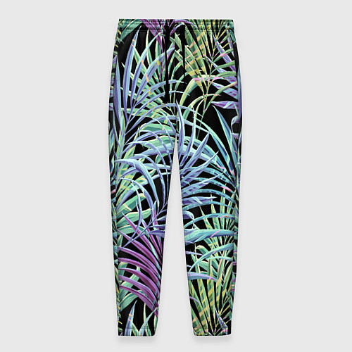 Мужские брюки Разноцветные Листья Пальм В Ночных Джунглях / 3D-принт – фото 1