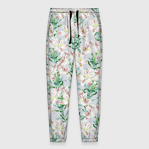 Мужские брюки Цветы Нежные Лилии / 3D-принт – фото 1