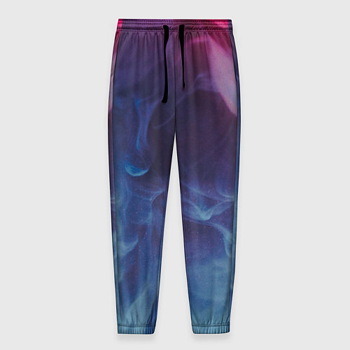 Мужские брюки Неоновый дым - Голубой и розовый / 3D-принт – фото 1
