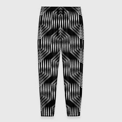Мужские брюки Геометрический узор арт-деко черно-белый