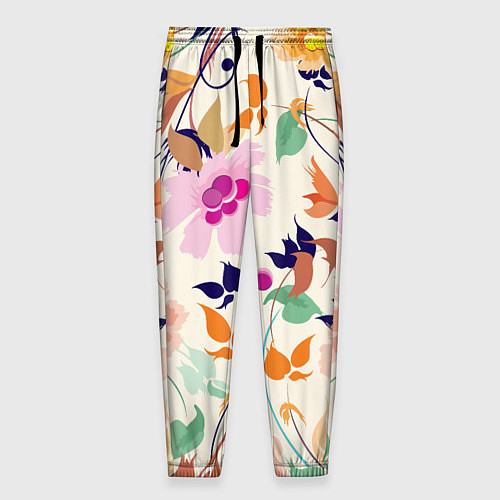 Мужские брюки Summer floral pattern / 3D-принт – фото 1