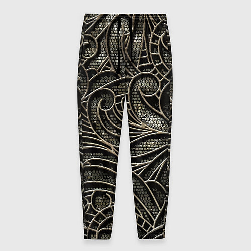Мужские брюки Брутальный металлический орнамент / 3D-принт – фото 1