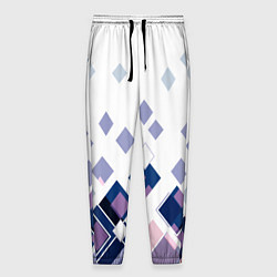Мужские брюки Геометрический узор в бело-синий тонах