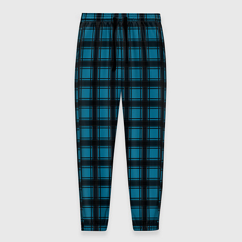 Мужские брюки Black and blue plaid / 3D-принт – фото 1