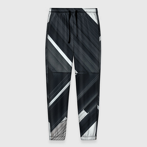 Мужские брюки Абстрактные геометрические линии - Белый / 3D-принт – фото 1