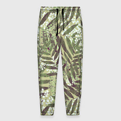 Мужские брюки Зелёные и Белые Листья Джунглей