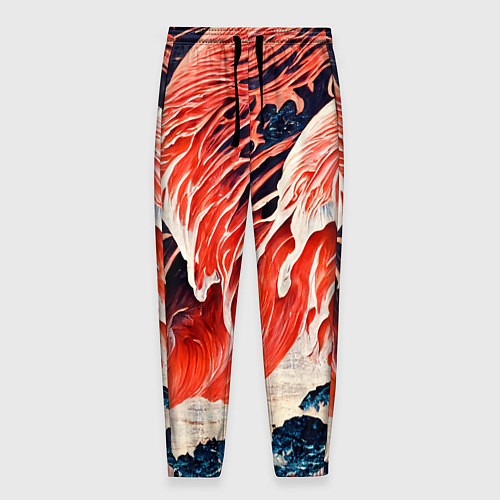 Мужские брюки Великая красная волна / 3D-принт – фото 1