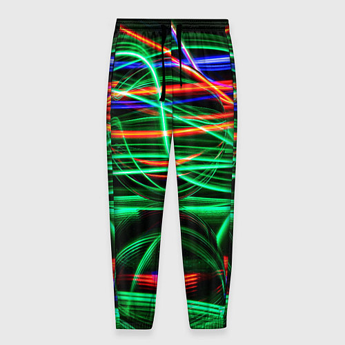 Мужские брюки Абстрактное множество цветных линий / 3D-принт – фото 1