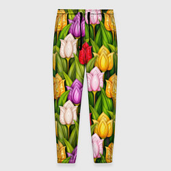 Мужские брюки Объемные разноцветные тюльпаны