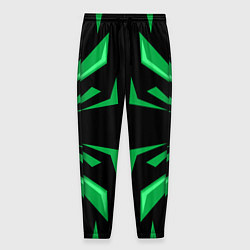 Мужские брюки Фигуры зеленого цвета на черном фоне geometry
