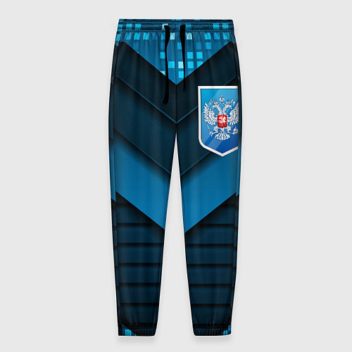 Мужские брюки Russia abstract blue / 3D-принт – фото 1