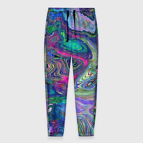 Мужские брюки Цветные волновые разводы / 3D-принт – фото 1