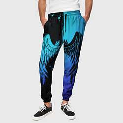 Брюки на резинке мужские Крылья инь янь, цвет: 3D-принт — фото 2