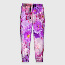 Мужские брюки Фиолетовые и розовые цветы