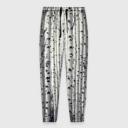 Брюки на резинке мужские Русские берёзки - роща, цвет: 3D-принт