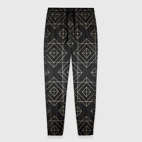Мужские брюки Black gold- Ромбы / 3D-принт – фото 1