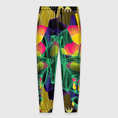 Мужские брюки Цветная абстрактная полоса графика / 3D-принт – фото 1