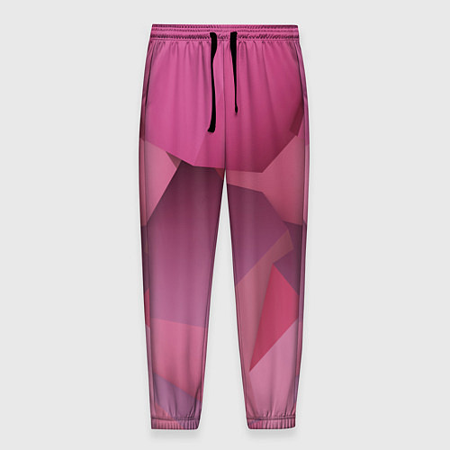 Мужские брюки Розовые геометрические фигуры / 3D-принт – фото 1