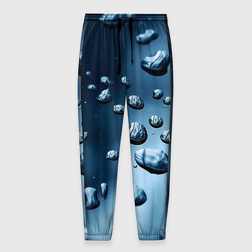 Мужские брюки Капли воды на матовом стекле - текстура / 3D-принт – фото 1