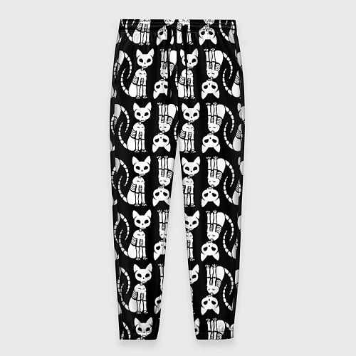 Мужские брюки Скелет кошки - Halloween pattern / 3D-принт – фото 1