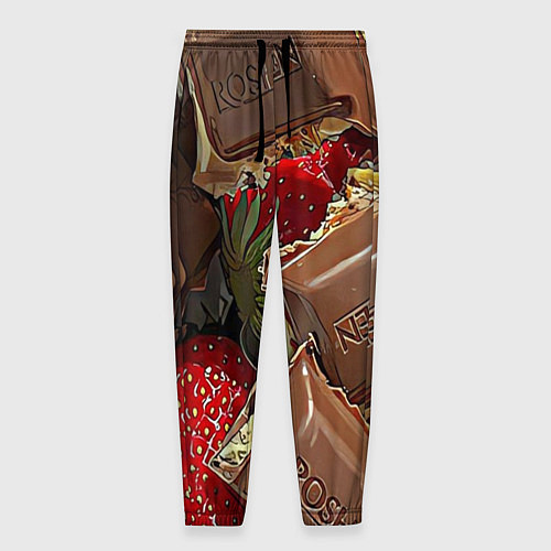 Мужские брюки Клубника и шоколад Рошен / 3D-принт – фото 1