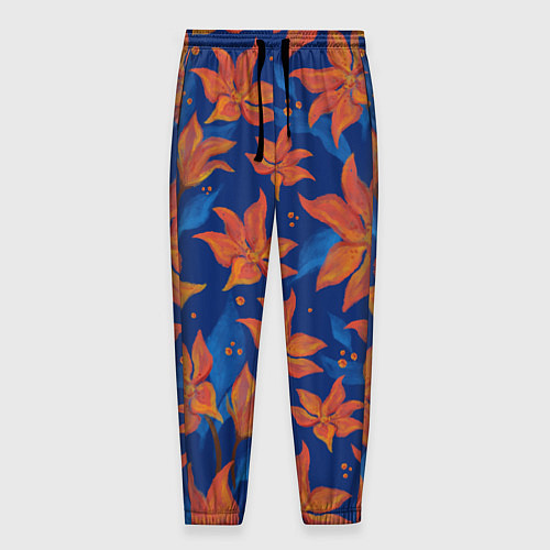 Мужские брюки Осенние абстрактные цветы / 3D-принт – фото 1