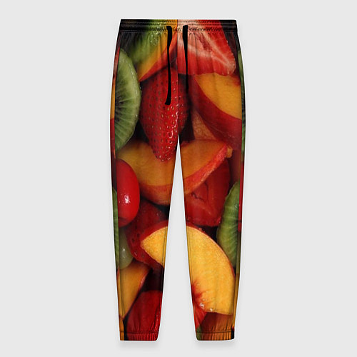 Мужские брюки Фруктово ягодный фон / 3D-принт – фото 1