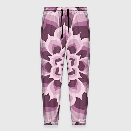 Мужские брюки Цветочный узор в розовых тонах / 3D-принт – фото 1