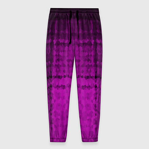 Мужские брюки Абстрактный мозаичный черно - пурпурный узор / 3D-принт – фото 1